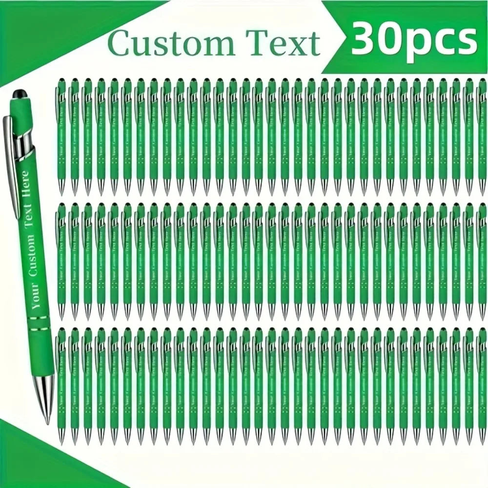 Customized Metal Ballpoint Pens - 30-Pack Engraved Logo Pens for Graduation & Holiday Gifts