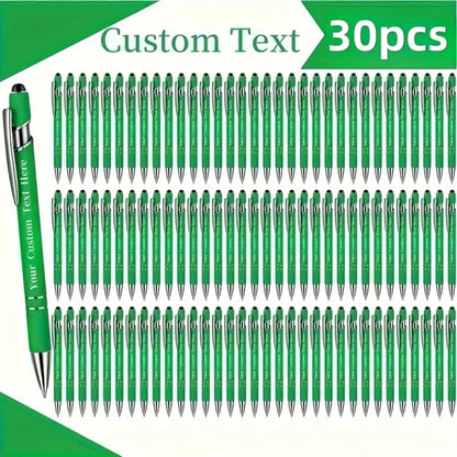 Customized Metal Ballpoint Pens - 30-Pack Engraved Logo Pens for Graduation & Holiday Gifts