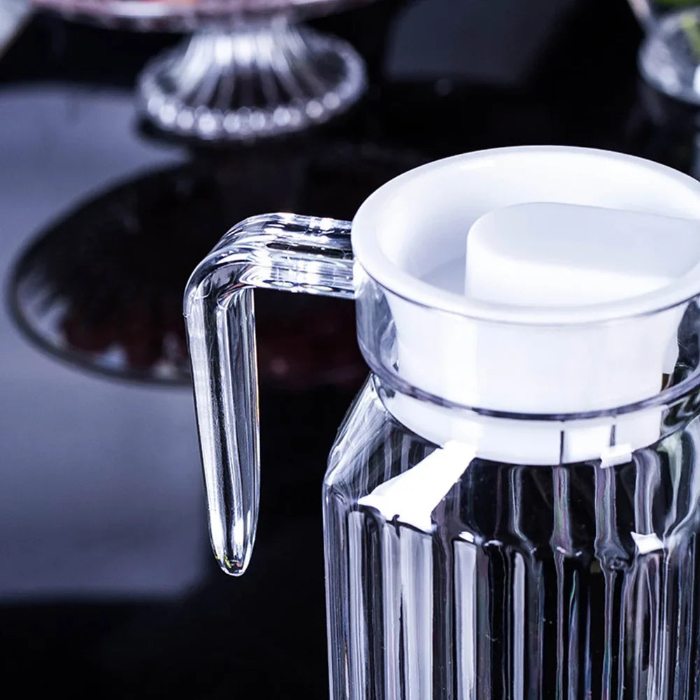 1.1L Plastic Water & Juice Pitcher - Transparent Refrigerator Drink Storage Jug for Kitchen