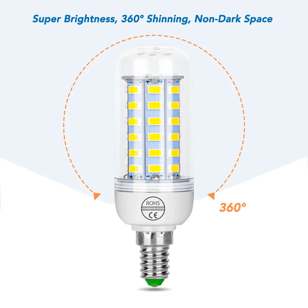 LED Light Bulb E27 E14 Corn Lamp GU10 Spotlight - 220V Lampada G9 Bombilla B22 Ampoule, Energy Saving for Home Living Room