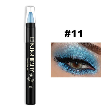 16-Color Pearlescent Eyeshadow Sticks – High Pigment Waterproof Glitter Eye Makeup Pencil, Long-Lasting & Smudge-Proof