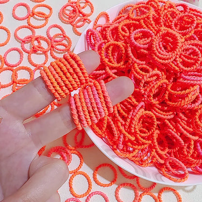 [100 Pack] Baby Rubber Bands - High Elastic, Seamless Thumb Rings for Toddlers, Gentle on Hair Scrunchies Set