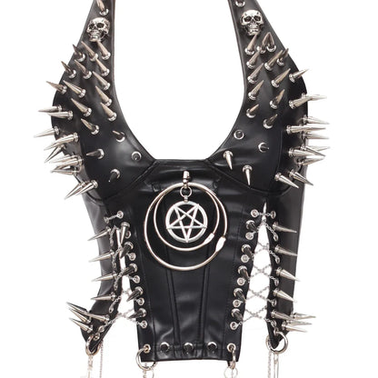Y2K Gothic Spiked Tank Top - Punk Rock Emo Grunge Festival Style for Women