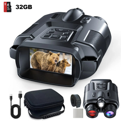 USB Rechargeable 4K Night Vision Binoculars — 600m Range, 8X Digital Zoom HD for Hunting, Camping & Boating