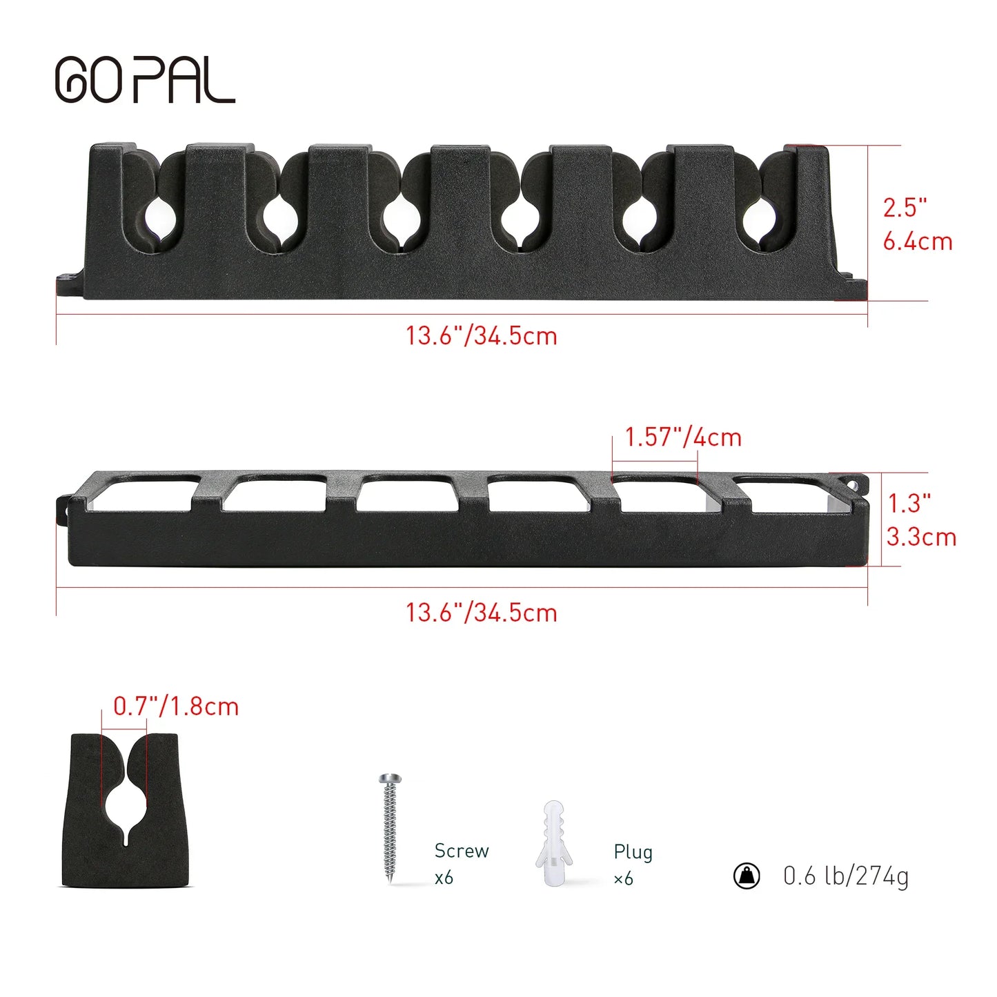 Go Pal Cue Holder Rack - Durable Hardwood Wall Mount Billiard Stick Storage Organizer for Pool Cues