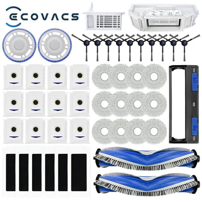 Ecovacs Deebot T30 Pro Omni / YEEDI M12 Pro+ Parts – Roller Brush, Side Brush, HEPA Filter, Dust Bag, Mop Cloth & Bracket