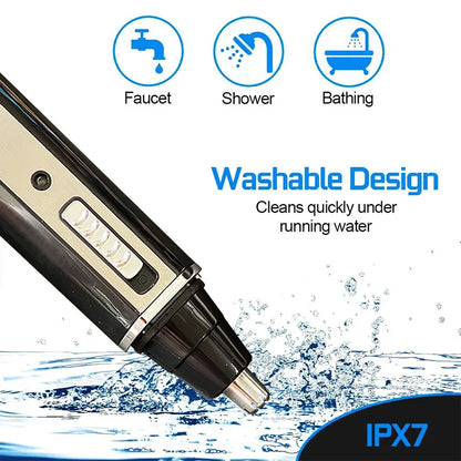 4-in-1 Rechargeable Nose Trimmer: Beard and Ear Hair Removal Clean Machine for Men - Eyebrow and Nose Hair Trimmer