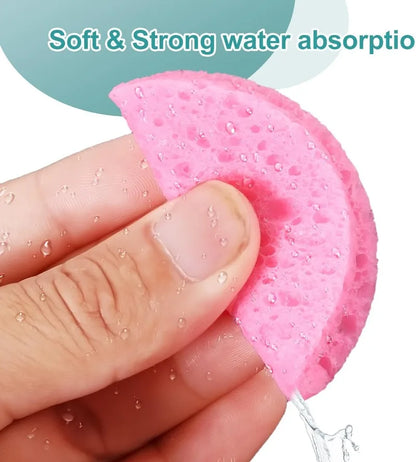 50–1000PCS Natural Wood Pulp Compressed Face Wash Sponges – Foaming Facial Cleansing Puffs for Skincare & Makeup Removal