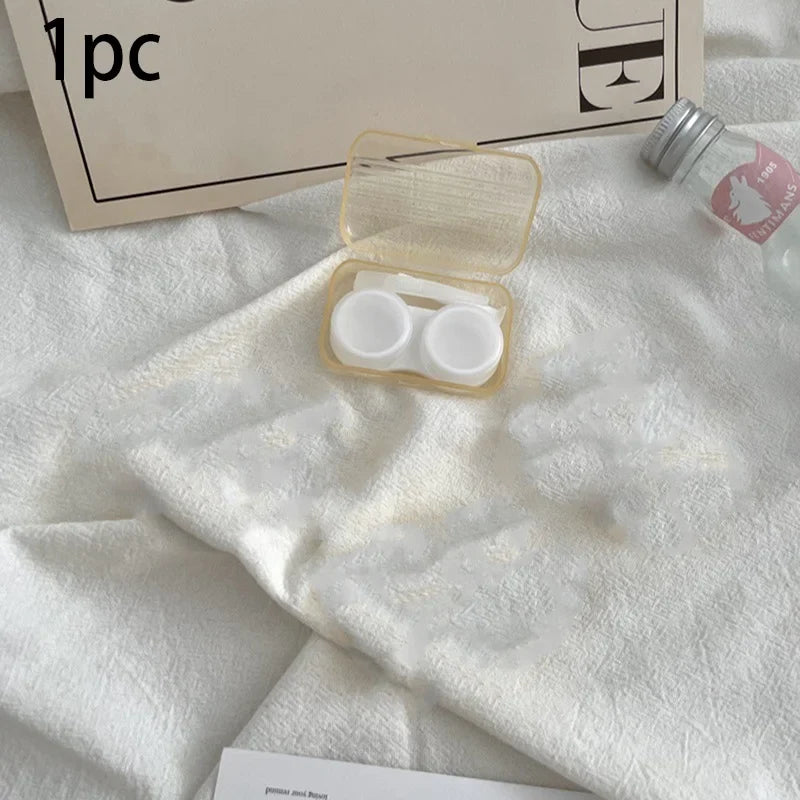 Portable Square Contact Lens Case – Travel Storage Container & Soaking Box in Solid Colors, Fashion Eye Care Accessories