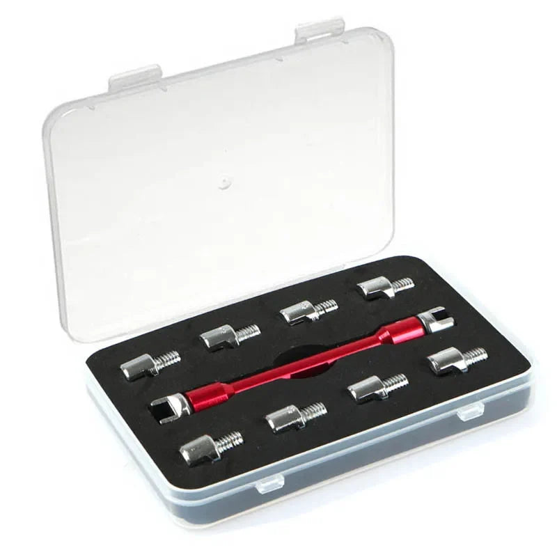 CNC Motorcycle Spoke Wrench Tool - High Performance Dirt Bike ATV Scooter Wheel Repair Kit with 10 Interchangeable Tips
