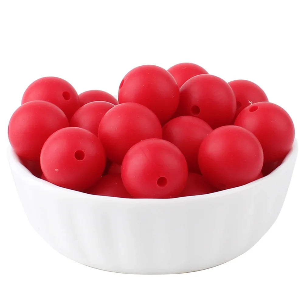 15mm Silicone Beads Set - Colorful Loose Beads for DIY Keychains, Jewelry & Beaded Pen Crafts