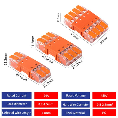 5Pcs Quick Lever Wire Connectors – 2/3/4 Pin CMK642 Compact Plugable Terminal Blocks, Universal Male Female Electrical Splicing Connectors