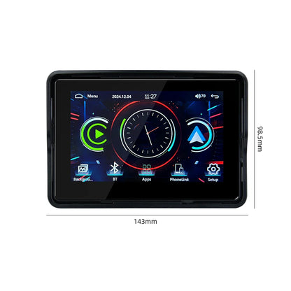 EKIY 5" Portable Motorcycle GPS Navigation Display – Digital Dashboard with Wireless CarPlay & Android Auto