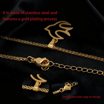 Luxury Gold Stainless Steel Letter Necklace – Minimalist Women’s Jewelry for Daily Wear & Gift