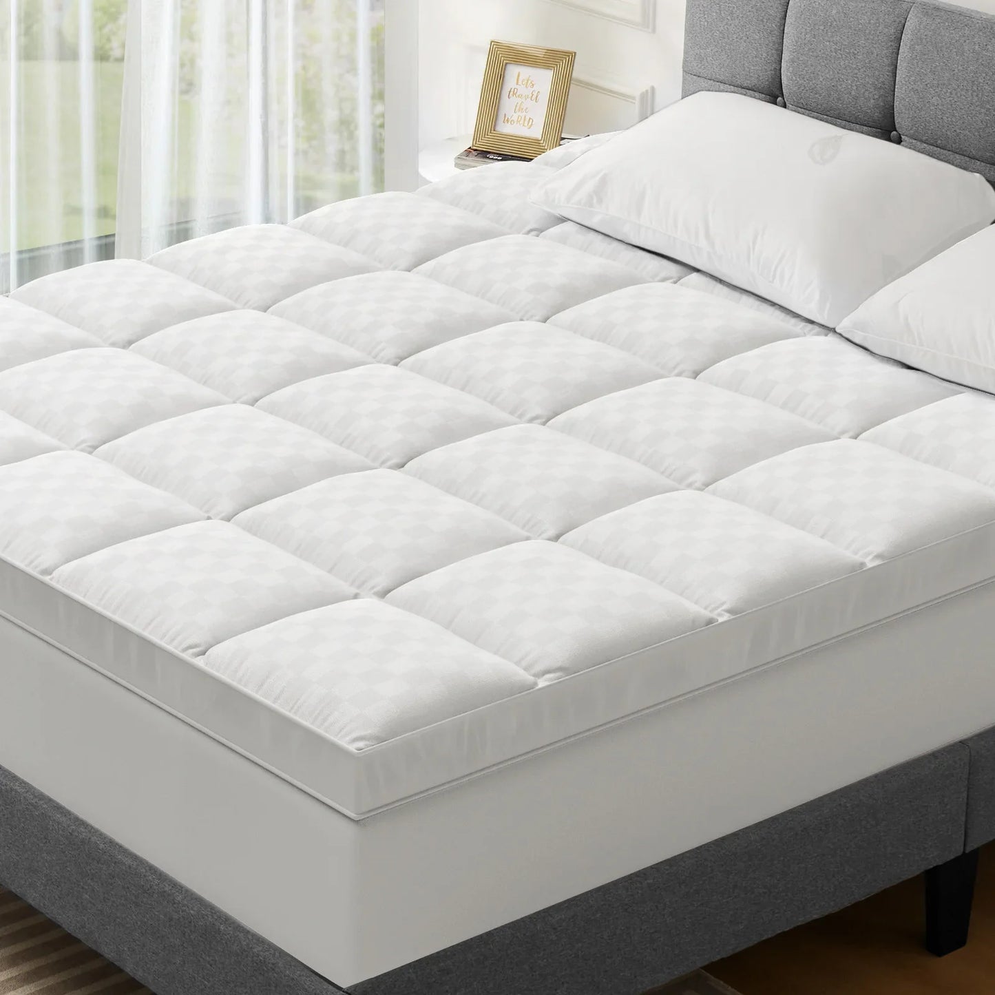 Extra Thick 5D Mattress Pad Cover - Plush Pillow Top for Twin/Full Size with 8-19 Inch Deep Pocket