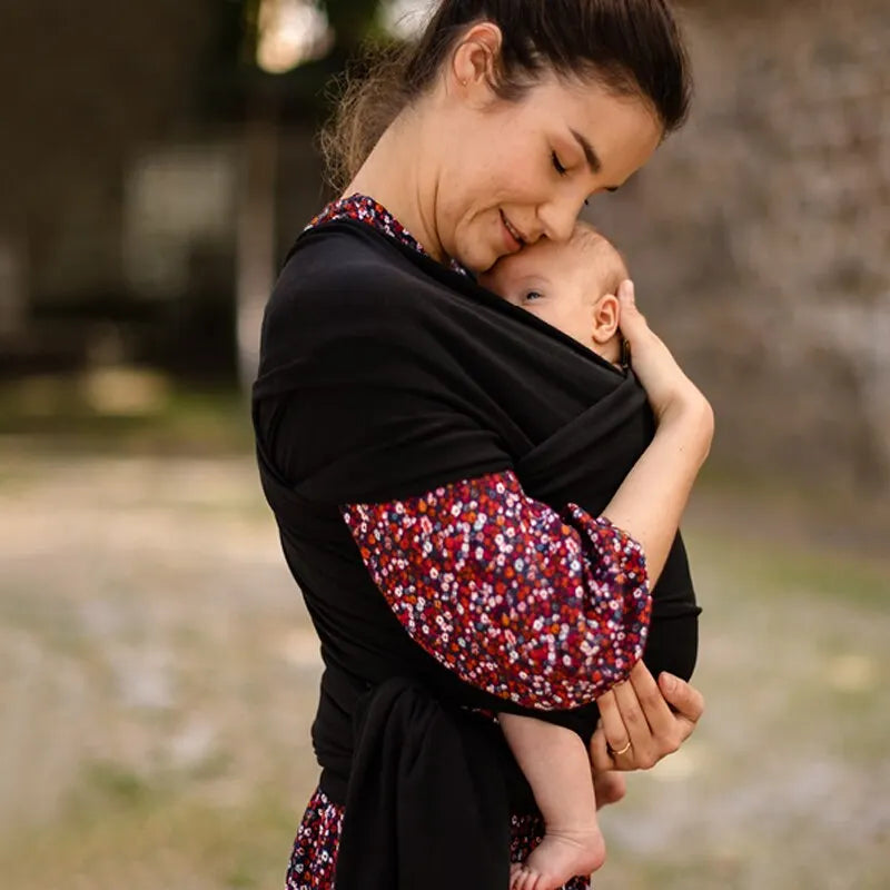 Cotton Baby Wrap Carrier: Stretchy Travel Sling for Newborn to Toddler - Suitable for Babies 0-36 Months