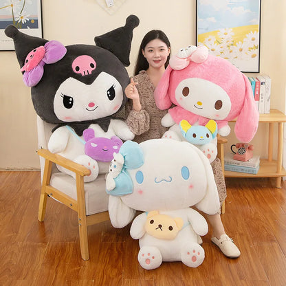 Sanrio Kuromi Plush Dolls — 40/50cm Kawaii My Melody & Cinnamoroll Soft Stuffed Anime Animals, Cartoon Pillow Decor for Kids