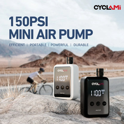 150 PSI Portable Pocket Bike Air Pump – MINI Rechargeable Electric Tire Inflator with Digital Gauge Display