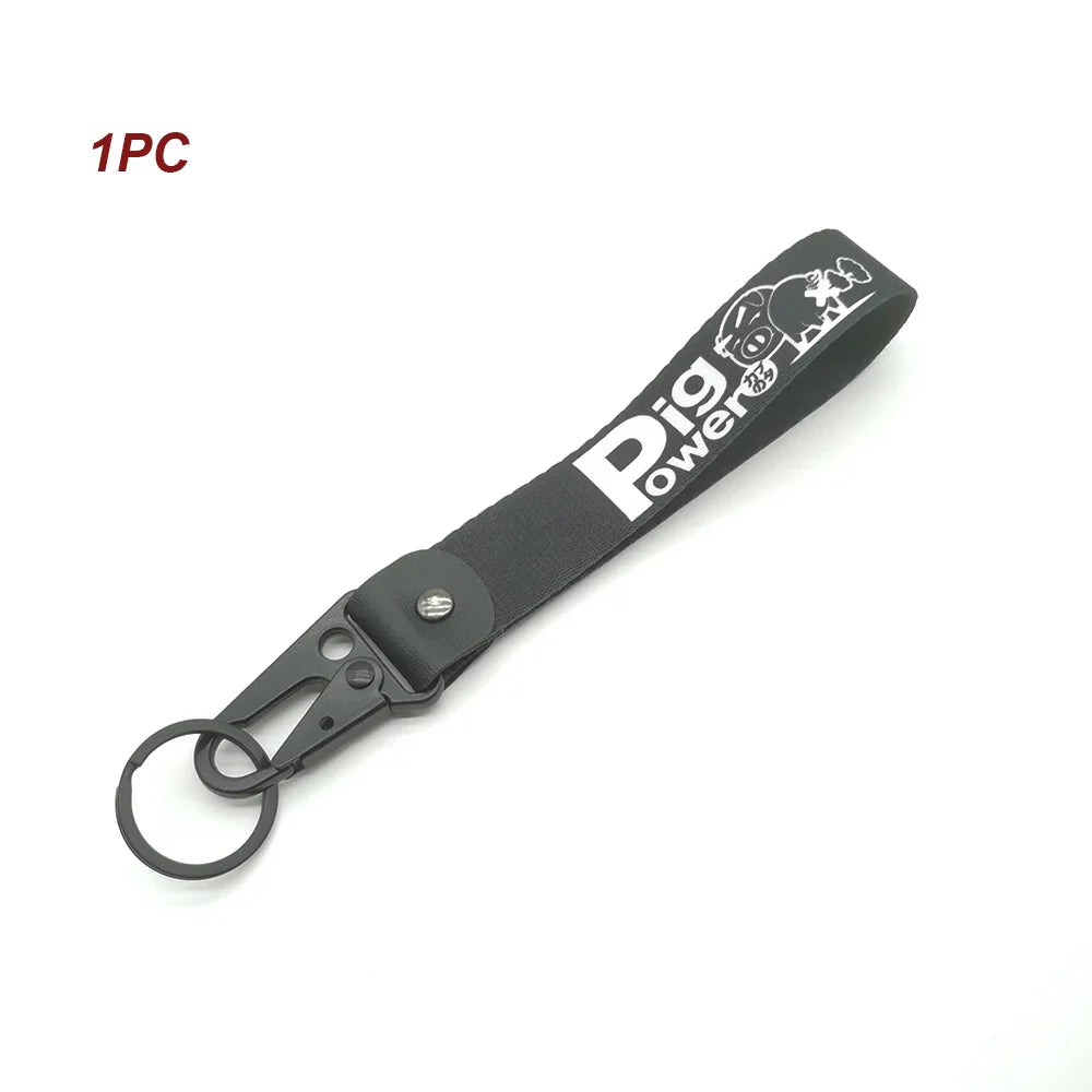 JDM Car Keychain Key Tag – Personality Spring Clip Lanyard for Racing, Modified Nylon Motorcycle & Auto Key Holder Accessories