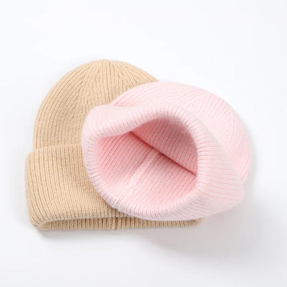 Women's Real Rabbit Fur Winter Hat - Fashionable Warm Beanie, Solid Color Adult Head Cover Cap