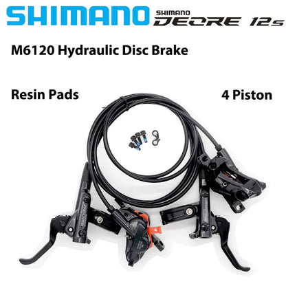 SHIMANO DEORE XT/SLX Hydraulic Disc Brake Set – M6100–M8120 2/4 Piston Original MTB Brakes for Mountain Bikes