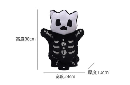 Skull Plush Gothic Backpack – Furry Winter Water Bottle Bag, Skeleton Doll Shape for Women, Birthday Gift