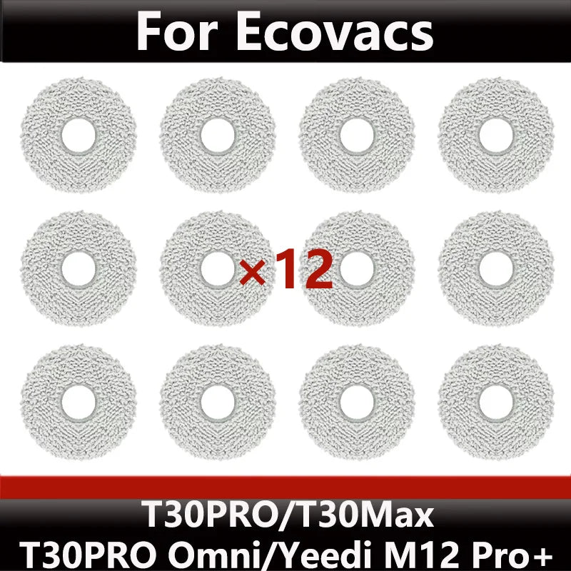 ECOVACS T30S PRO/T30 PRO OMNI & YEEDI M12 Pro+ Robot Vacuum Replacement Parts – Dust Bag, Main & Side Brush, Filter, Mop Accessories