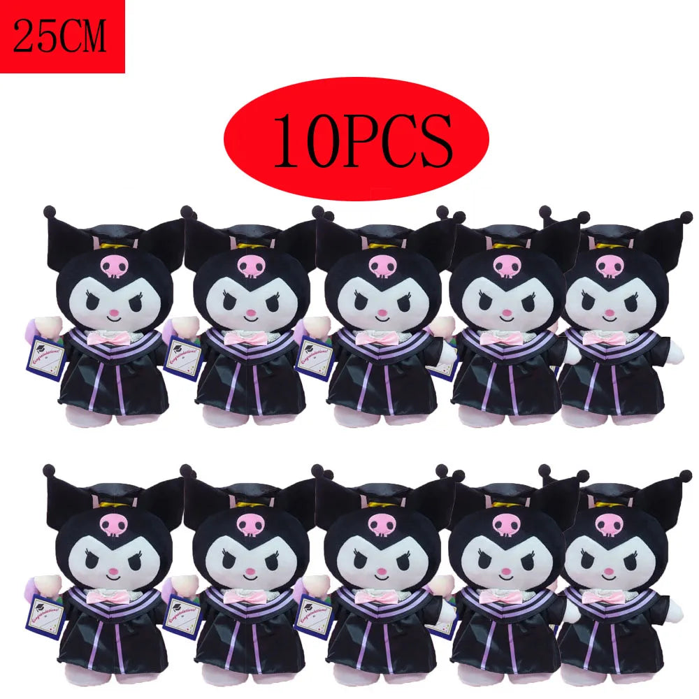Anime Plush 25cm – Cinnamoroll, My Melody, Kuromi & Hello Kitty Kawaii Soft Stuffed Graduation Doll Gift