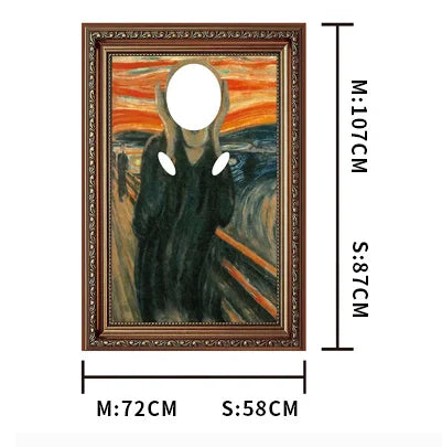 Mona Lisa & The Scream Art Cosplay Costume - Funny Halloween Carnival Sponge Suit for Adults & Kids