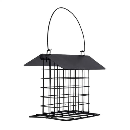 Outdoor Hanging Bird Feeder - Weatherproof Roof Bird Feeding Tray & Suet Feeding Station for All Bird Breeds