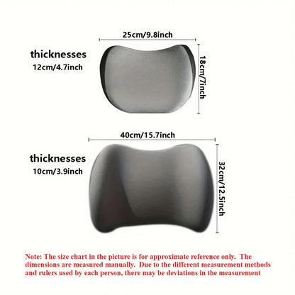 Memory Foam Car Headrest & Lumbar Support Cushion – Ergonomic Neck and Back Pillow for Car & Office Chair
