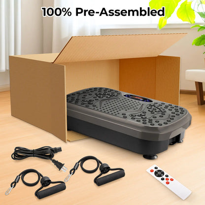 Vibration Plate Exercise Machine – Whole Body Fitness Platform with Loop Bands for Home Workout