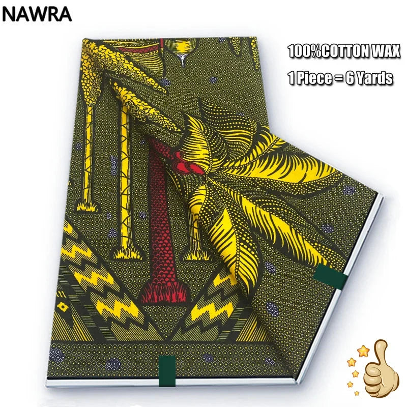 2026 African Real Wax Print Fabric - 100% Cotton Nigerian Ghana Style Pagne for Women