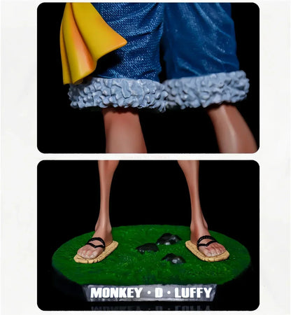 One Piece 42.5cm Straw Hat Monkey D. Luffy Figure – 1/4 Scale Large Smiley Anime Statue, Decorative Doll Toy Gift
