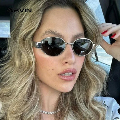 Fashion Oval Retro Sunglasses for Women – Classic Metal UV400 Goggles, High-Quality Outdoor Eyewear for Men & Women