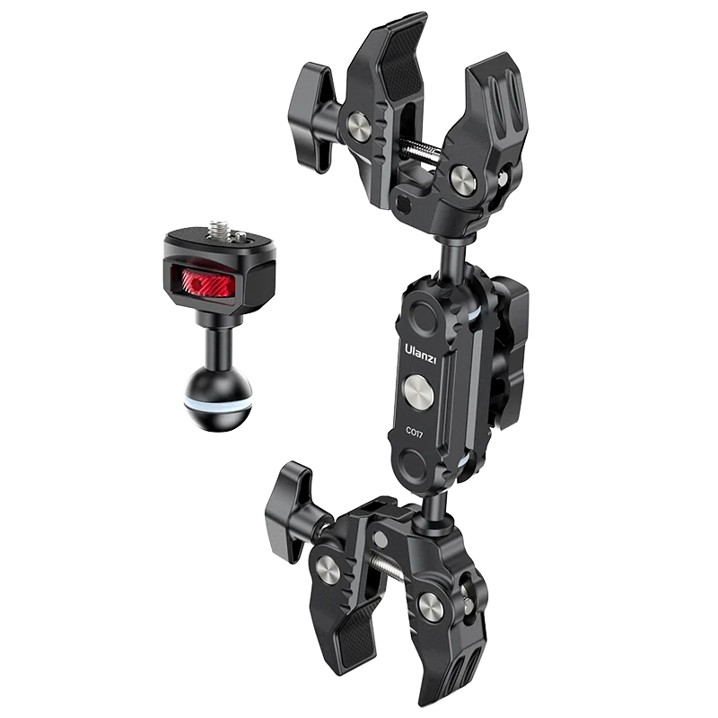 Ulanzi CO17 Super Clamp with 360° Dual-Head Magic Arm & Arri Adapter for Panoramic Camera, LED Light, and Umbrella