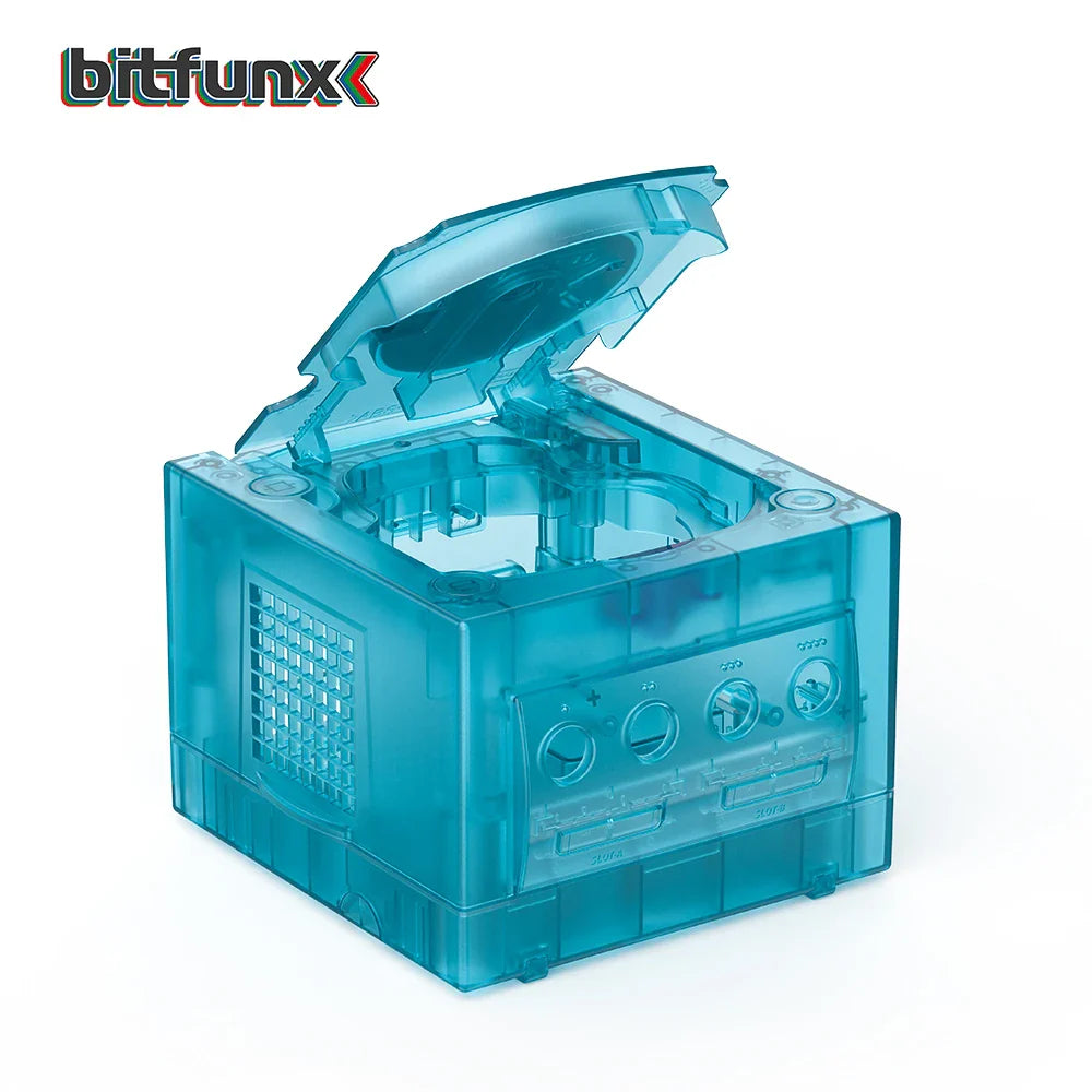 Bitfunx Ice Blue Transparent Replacement Shell for GameCube – Protective Case for NGC GC DOL-001/DOL-101 Console