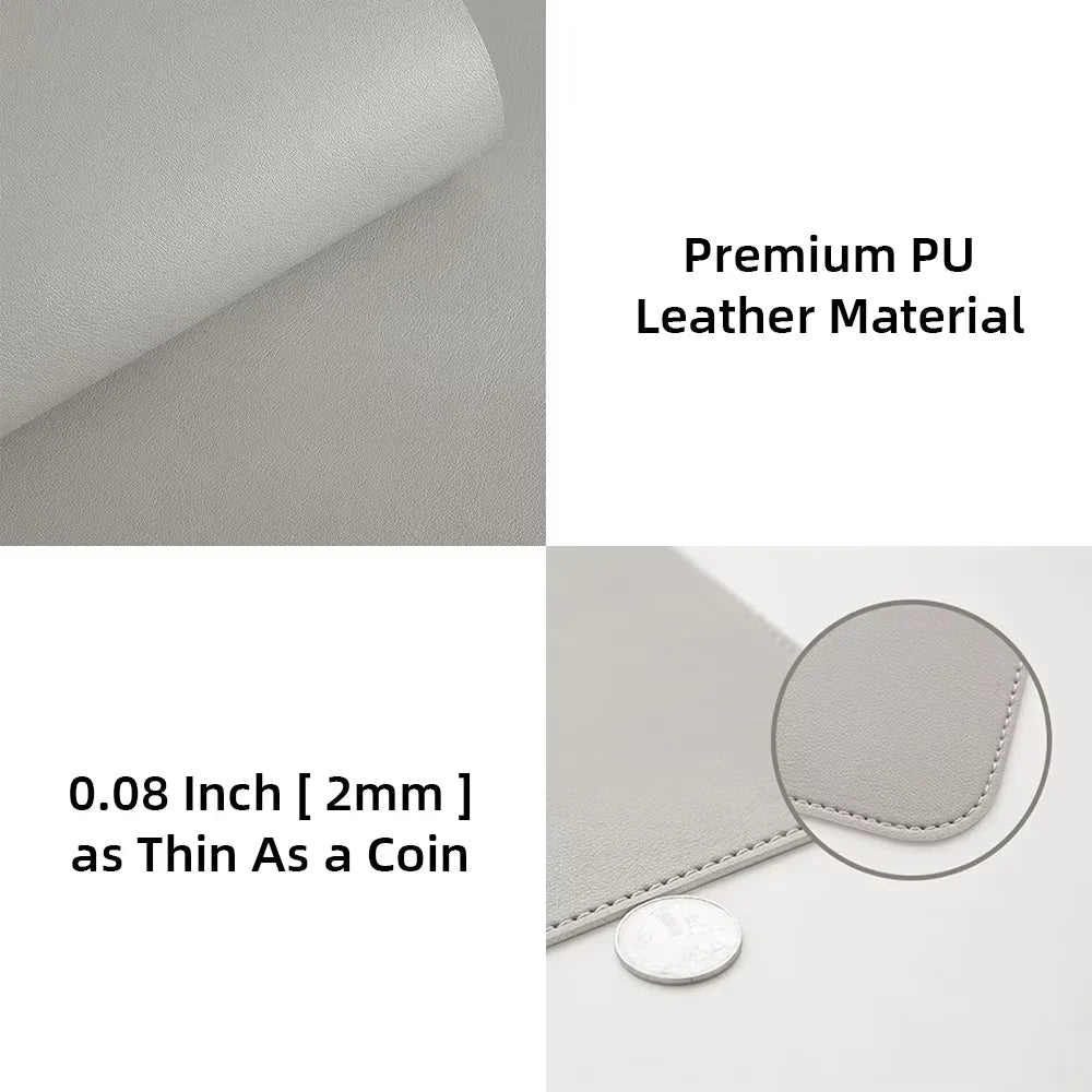 Large PU Leather Desk Protector Mat — Waterproof Non-Slip Mouse & Keyboard Pad