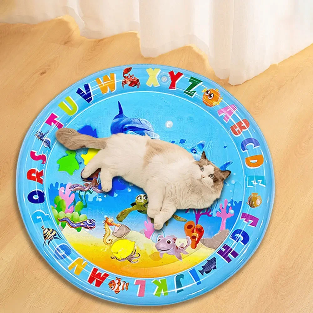 Thickened Sensory Water Mat for Cats – Cooling and Cleaning Play Mat for Summer Pet Supplies and Accessories