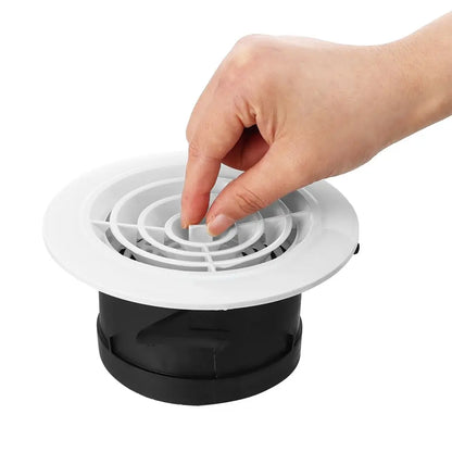 White Air Vent Extract Valve Grille – 100/150mm Round Ventilation Cover in 4 Shapes for Air Circulation