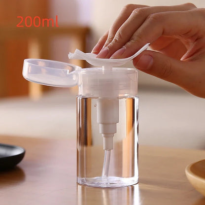 120/150/200ml Refillable Nail Pump Bottles – Empty Dispenser for Polish Remover, Cleaner & Manicure Tools
