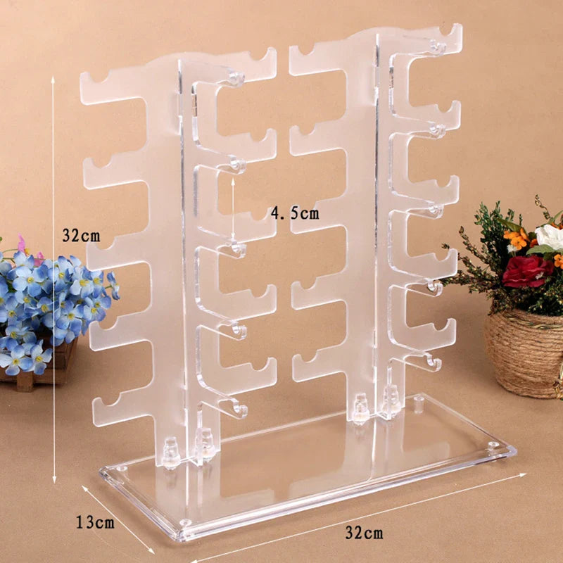 10-Pair Clear Acrylic Sunglasses Display Rack – Eyeglass Frame Organizer & Show Holder