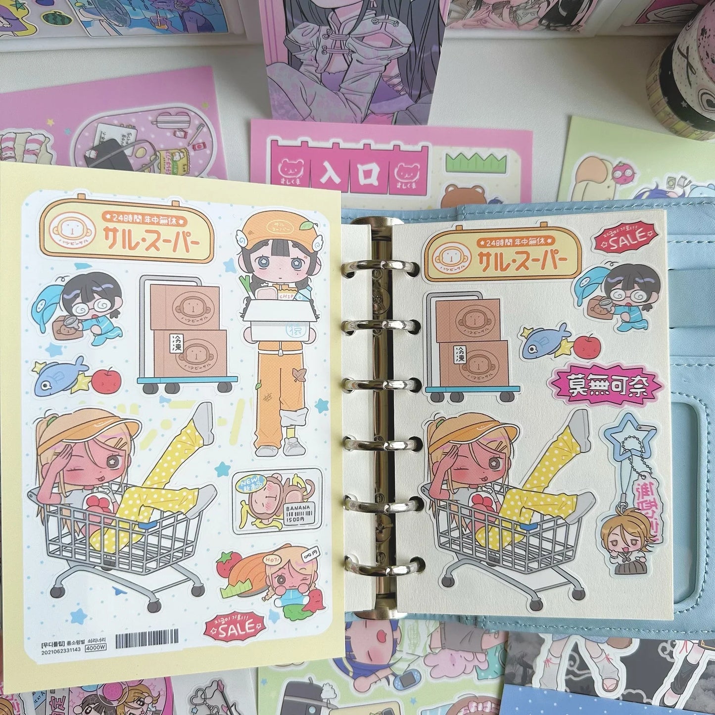 Cute Shibuya Girl Kawaii Stickers – Y2K Cartoon Scrapbook & Diary Decorative Stickers