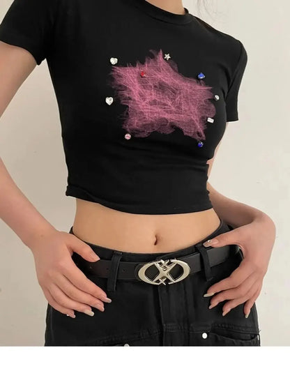 Women’s Punk Star Buckle Belt – Cross Metal Vintage Gothic Y2K PU Leather Waistband for Pants & Jeans, Unisex Fashion Belt