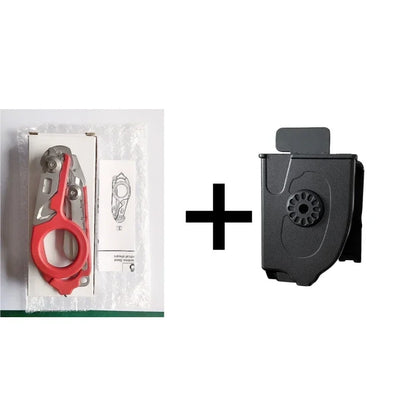 Folding Trauma Scissors - Emergency Rescue Cutter with Glass Breaker for Outdoor Use
