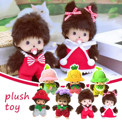 Fruit Adventure Strawberry Plush Doll – Cute PP Cotton Monchichi-Style Toy Bag Pendant Gift 15cm