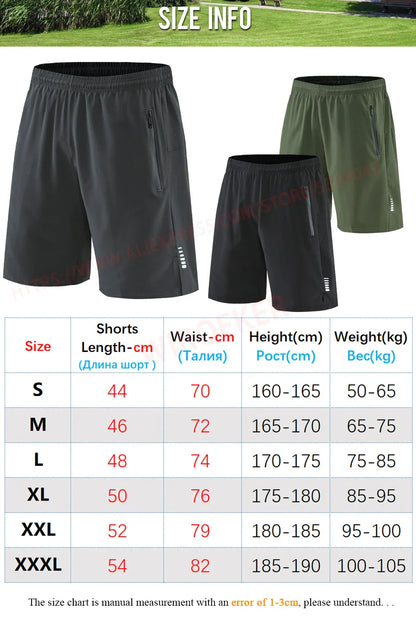 Men's Quick-Dry Running Shorts – Knee-Length Casual Fitness & Gym Training Shorts 2022