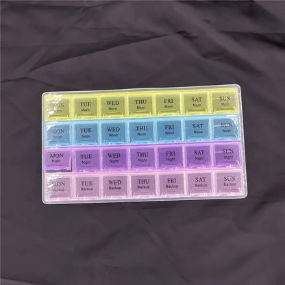 Weekly Pill Organizer Box – 2/3/4 Row Medicine Storage Container with Compartments for 7 Days