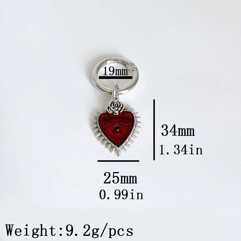 2PCS Enamel Rose Flowers & Hearts Martin Boots Shoes Buckles - Gothic Turkish Evil Eye Shoes Accessories, Lucky Jewelry