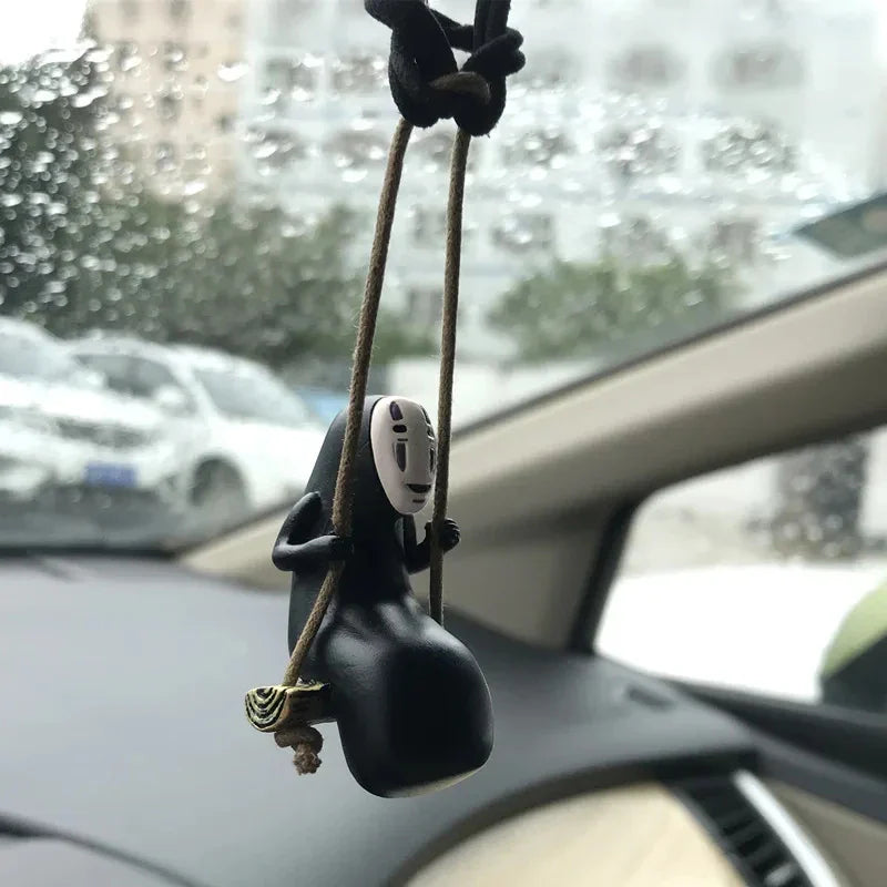 Cute Anime Car Ornaments: Faceless Male Car Pendant for Rearview Mirror - Birthday Gift Auto Decoration Accessories